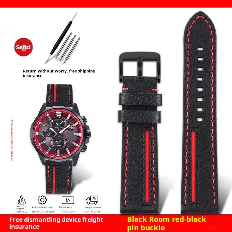 Для Casio EDIFICE ECB-900YDB ECB-1000 EFR303/304/S510 EQB-50 Серия Ремешок для часов Натуральная кожа Коровья кожа Ремешок для часов 22 ММ Браслет