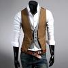 Однобортный костюм с v-образным вырезом, жилет, отличное мастерство, искусственный двухсекционный мужской деловой жилет, рабочая одежда