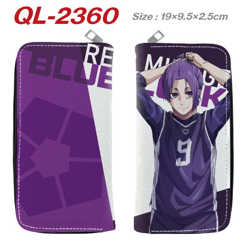 Blue Lock Long Zip Wallet Full Color PU Leather Isagi Bachira Anime Clutch Purse