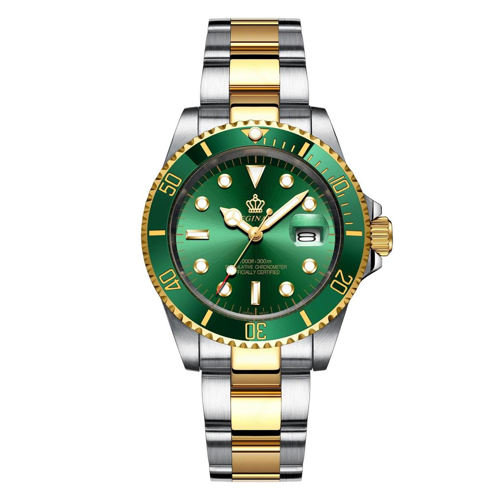 Мужские зеленые часы Submariner Date из нержавеющей стали – Высококлассный минимализм, Водонепроницаемые, Вращающийся безель, Спортивный дизайн для студентов