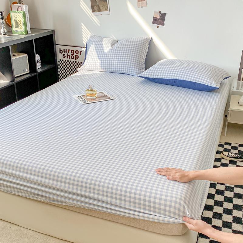 Простыня на резинке в стиле «клетчатая», приятная для кожи, эластичная простыня для девочек, мальчиков, комната, постельное белье для дома(Нет наволочки)