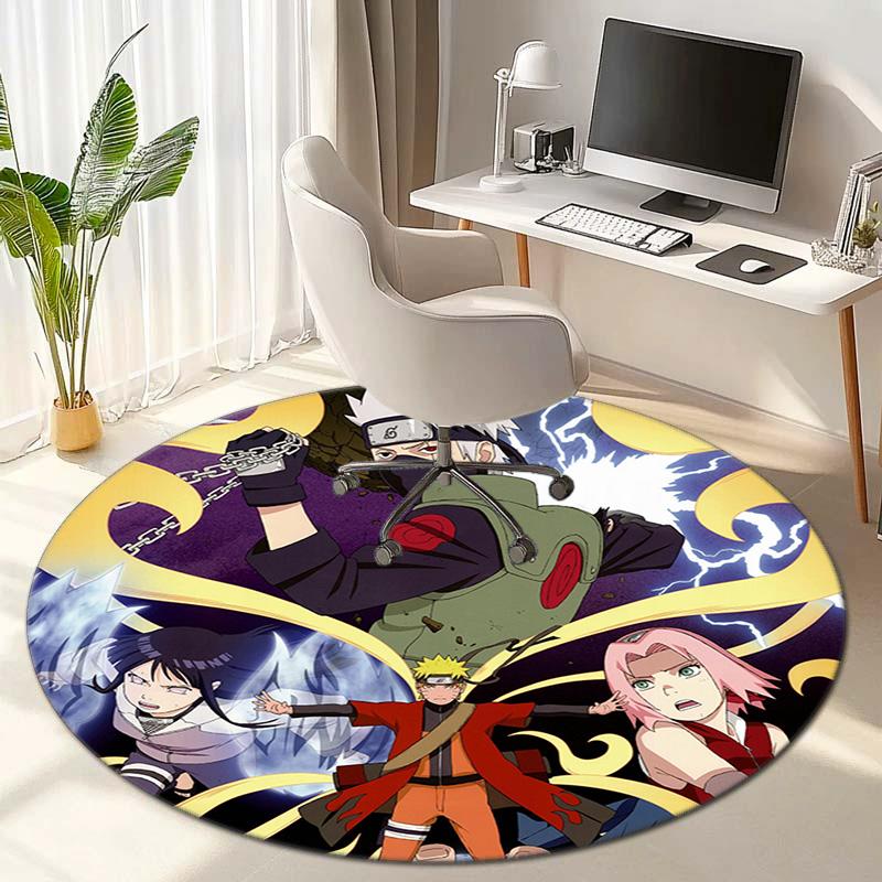 Famous cartoon NARUTO protagonist Uzumaki Naruto round carpet soft home decoration anti-slip door mat outdoor picnic mat carpet M4