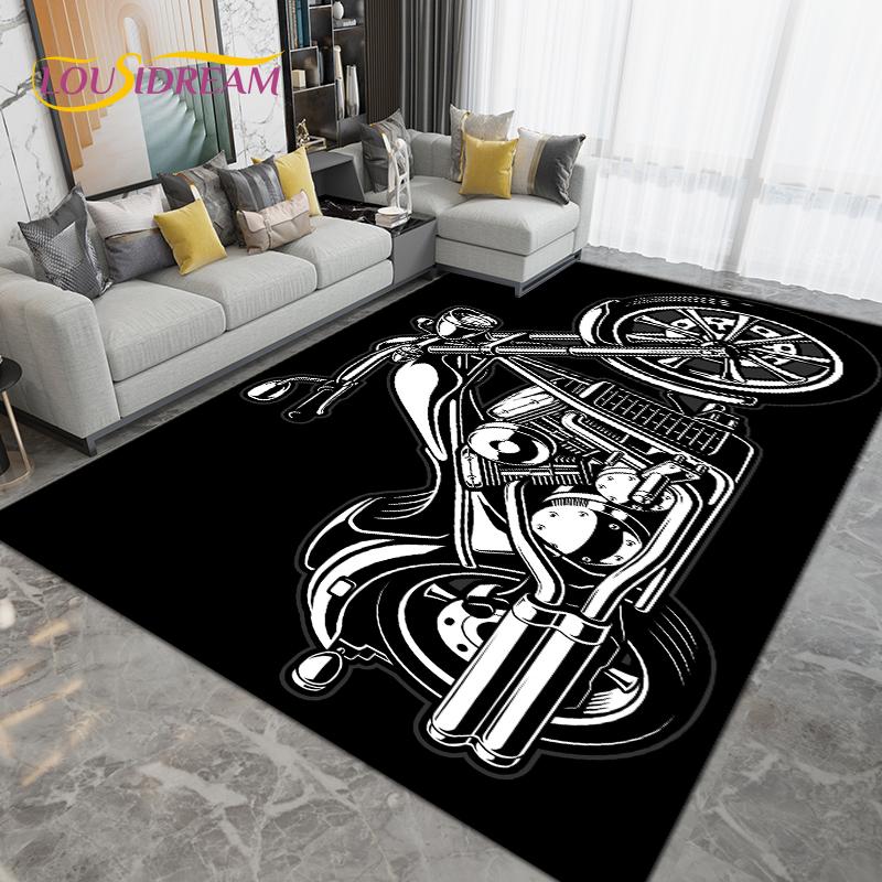 Ретро винтажный мотоциклетный коврик, большой ковер, ковер для гостиной, спальни, дивана, кухонный коврик для ванной комнаты, нескользящий напольный коврик в подарок