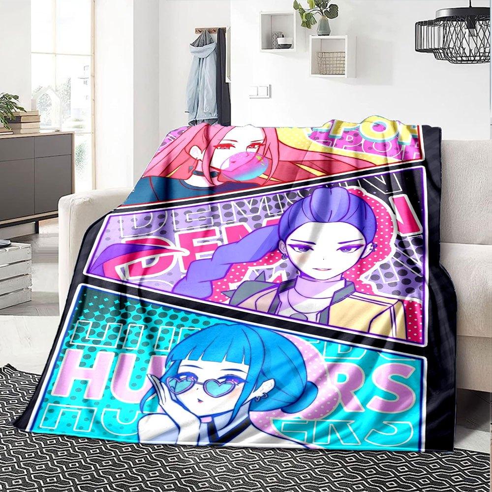 1pc Hunter X Kopo group - Themed Flannel Blanket - Suitable for Bed, Home Decor, Graduation Gifts, Easter, Back to School, ChristmasA27