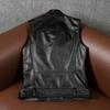 Мотоциклетный байкерский жилет из натуральной кожи, черный жилет из воловьей кожи, кожаная одежда без рукавов, азиатский размер, оптовая продажа