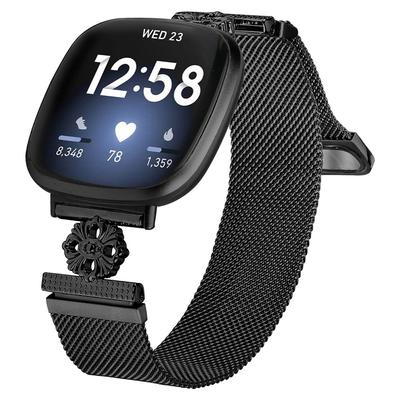 Миланский браслет из нержавеющей стали с магнитным плетением для Fitbit Versa 4/Sense 2