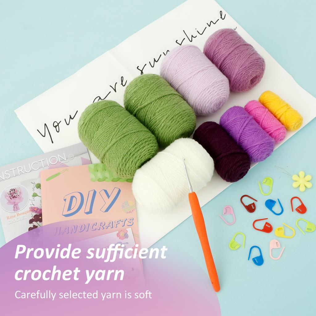 Набор для начинающих вязальщиков «Роза» и «Тюльпан» для имитации вязания. Легко закончить. Яркие цвета. Вязание цветов. Набор для рукоделия «Сделай сам» для праздника, дня рождения.