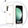 Case - BOOLING - for Samsung Galaxy S23 FE - TPU - Shockproof Protection - Nylon Lanyard - Heart Pattern