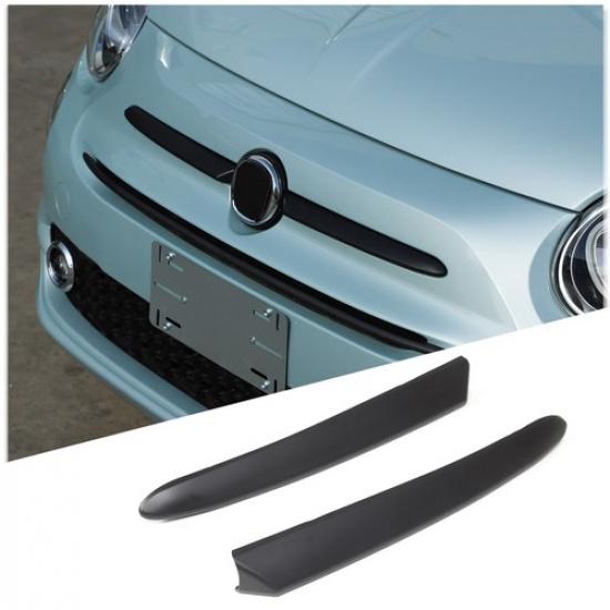 Матовая черная ABS накладка на верхнюю решетку переднего бампера для Fiat 500 2016-24