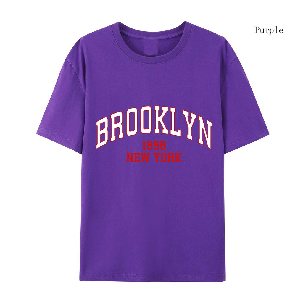 Women's Cotton T-shirt  Boston Brooklyn Letter Print T-shirt Women Fashion New York T-shirt Female Women T-shirt Brooklyn Clothes