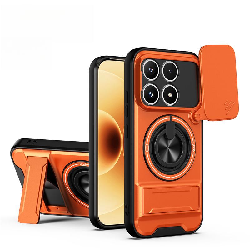 Для Xiaomi Poco F8 Ultra X8 Pro Max F8 Pro 17 Pro A7 Pro Чехол со сдвижной крышкой камеры Защита объектива с вращающимся на 360° кольцом-подставкой Ударопрочный Телефон