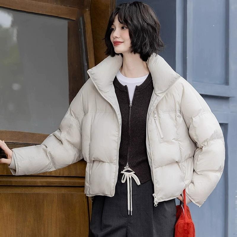Short bread down jacket women's winter new high-end foreign style small thickened warm white goose down jacket