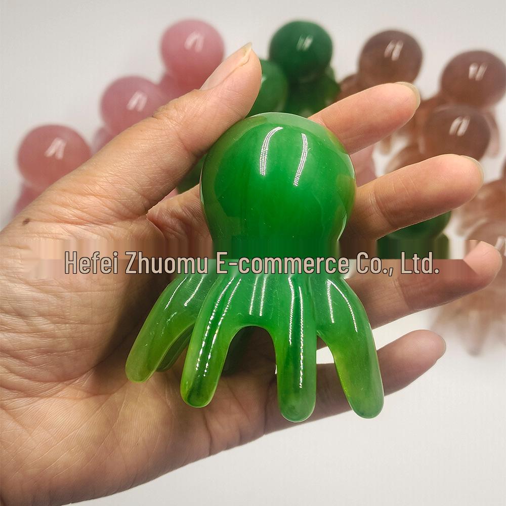 Resin Eight-Clawed Octopus Head and Neck Massager Comb