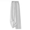 Women's Linen High-Waisted Wide-Leg Pants, Spring/Autumn 2024, Lightweight Straight-Leg for Casual or Formal Wear.