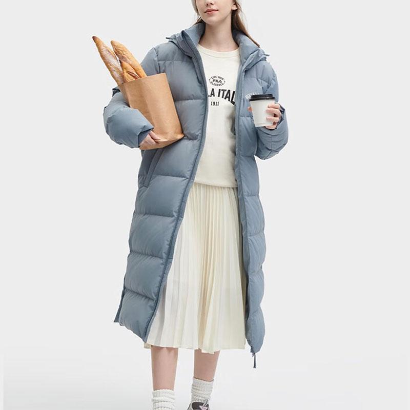 Fila Худи с принтом букв, длинные штаны, пуховик, унисекс, верхняя одежда, эфирно-серый, F51U349902F-DY