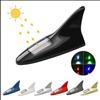 Universal Car Shark Fin Antenna with Solar Energy Led Warning Light Auto Radio Signal Aerial Roof Anticollision Safety Lights