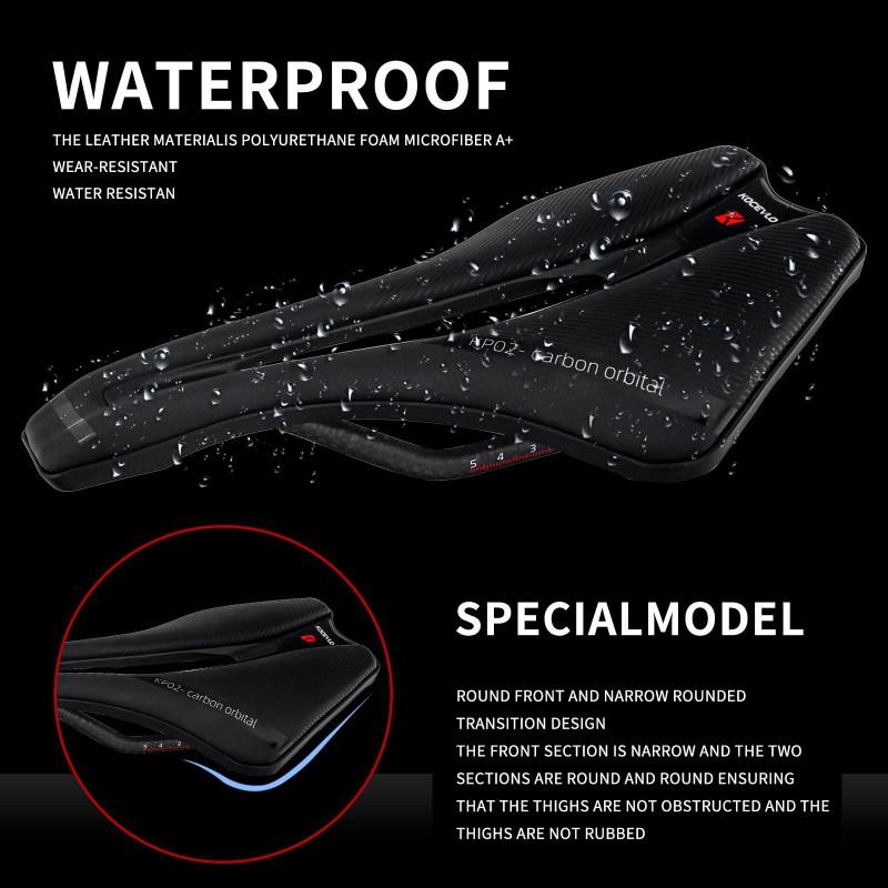 KOCEVLO Carbon Fiber Bike Saddle Ultralight Road Mountain Seat Cushion Hollow Cycling
