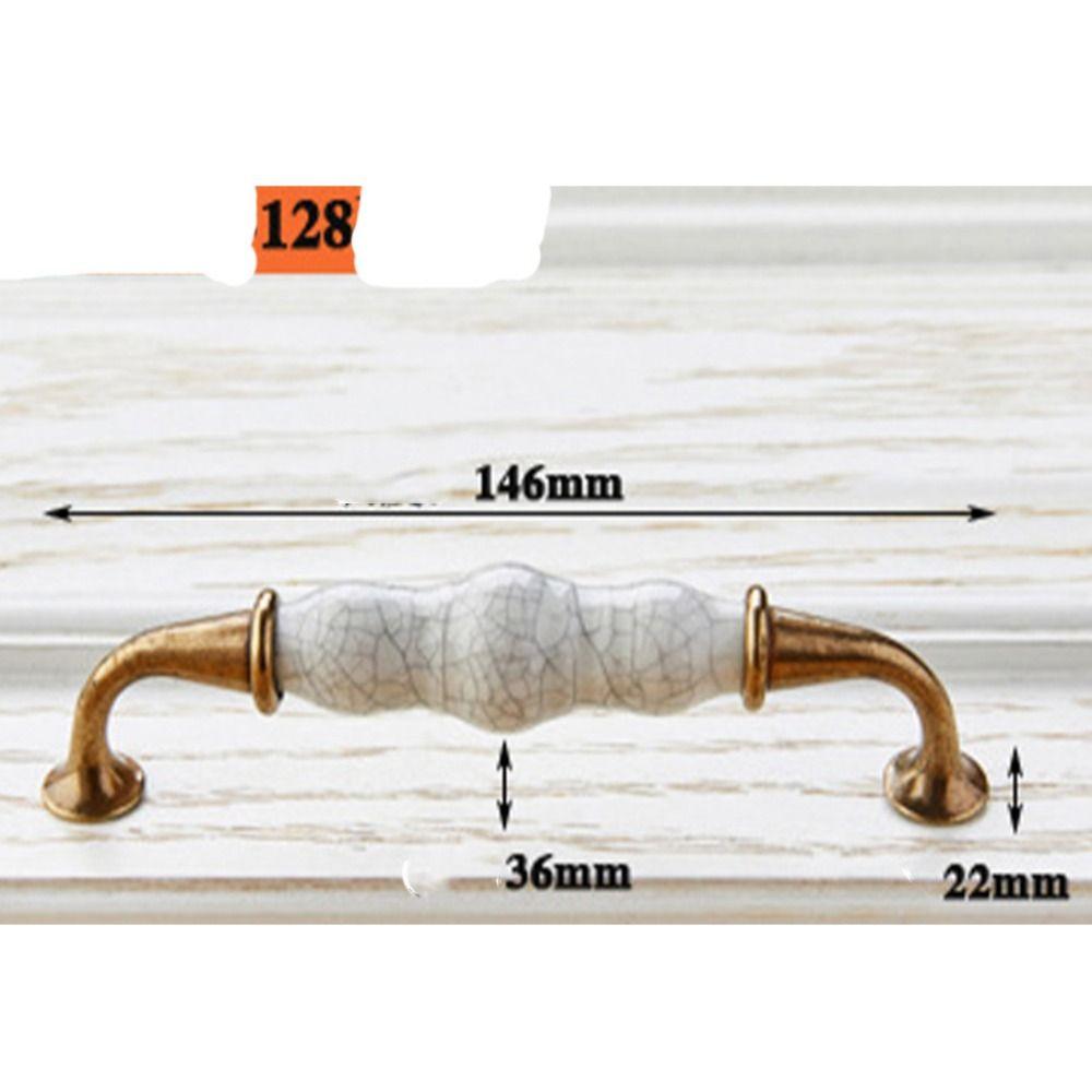 Керамические ручки для шкафа из цинкового сплава Антикварная бронза Дизайн с трещинами Ручка для двери гардероба Белые Винтажные ручки для ящиков Дверца шкафа