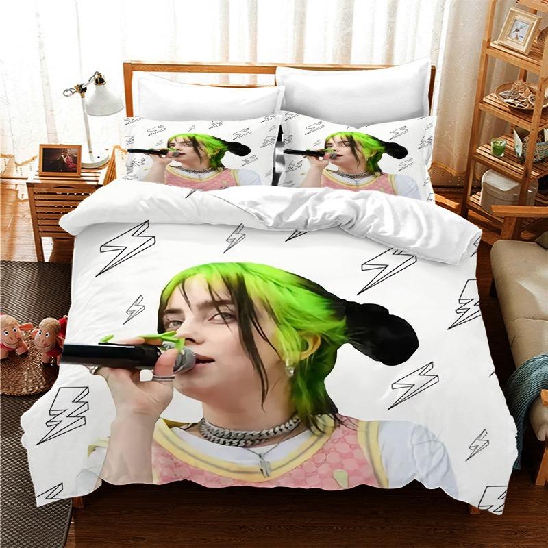 3D Print Billie Eilish Bedding Set Single/Twin/Full/Queen/King Size Adult Bedroom Duvetcover Sets Anime Gift