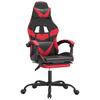 Gaming Chair with Footrest Swivel Black & Red PU Leather