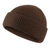 [Connectyle] мужская вязаная шапка Неглубокая вязаная шапка с отворотом женская Однотонная шапка-бини вязаная шапка кофейного цвета