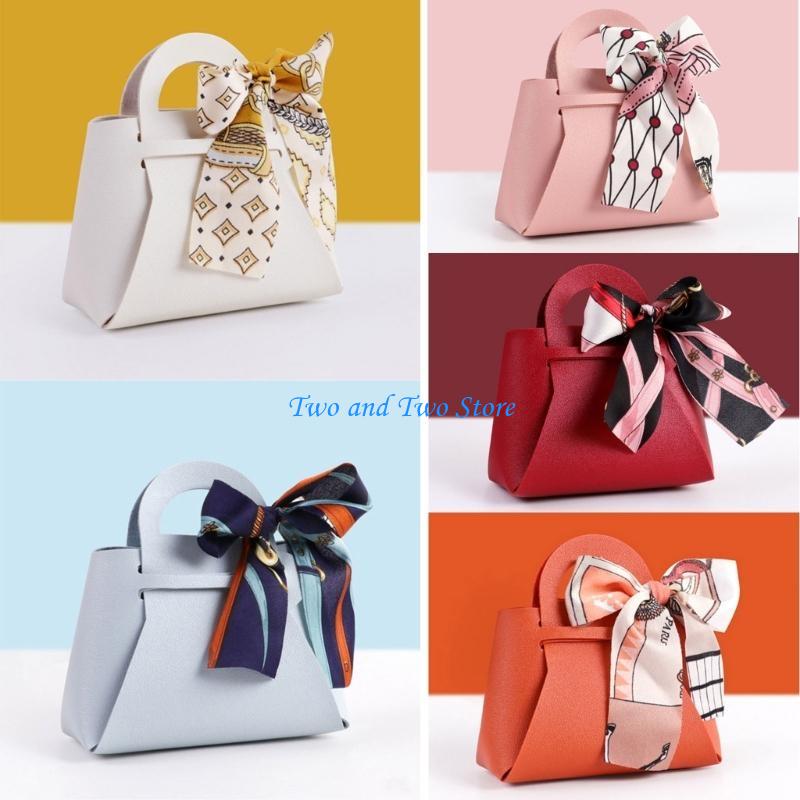 HX6F Leather Handbag Packaging Box Small Candy Bag Gift Bag for Phones Wallets Candy