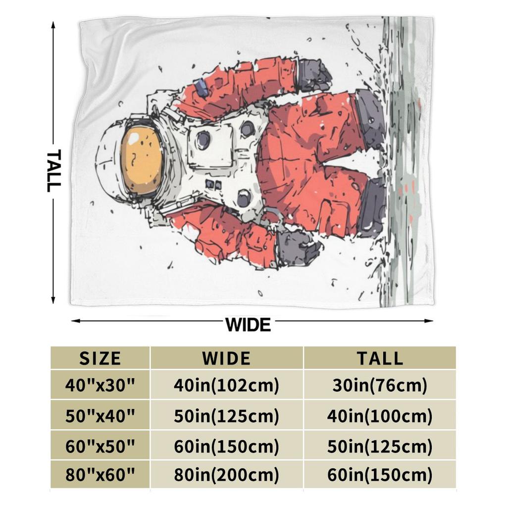 Cute Cartoon Astronaut In Red Spacesuit Custom Warm Decorate Home An UltraSoft Micro Fleece Blanket
