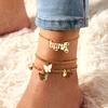 Women Fashion Anklets Boho Butterfly Beach Infinity Charm Bead Ankle Bracelet Anklet