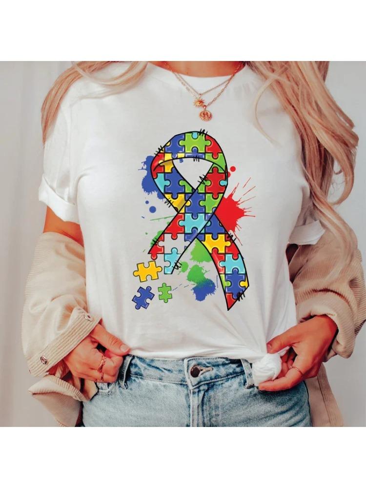 Autism Awareness Shirt Unisex Clothing Unisex Tshirts Autism Support Tshirt Short Sleeve Clothes Awareness Month Tees