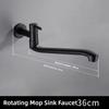 Portable Black Mop Pool Tap Brass Wall Type Bathroom Faucet Rotating Extended Bibcock Toilet Taps For Balcony Wash-basin