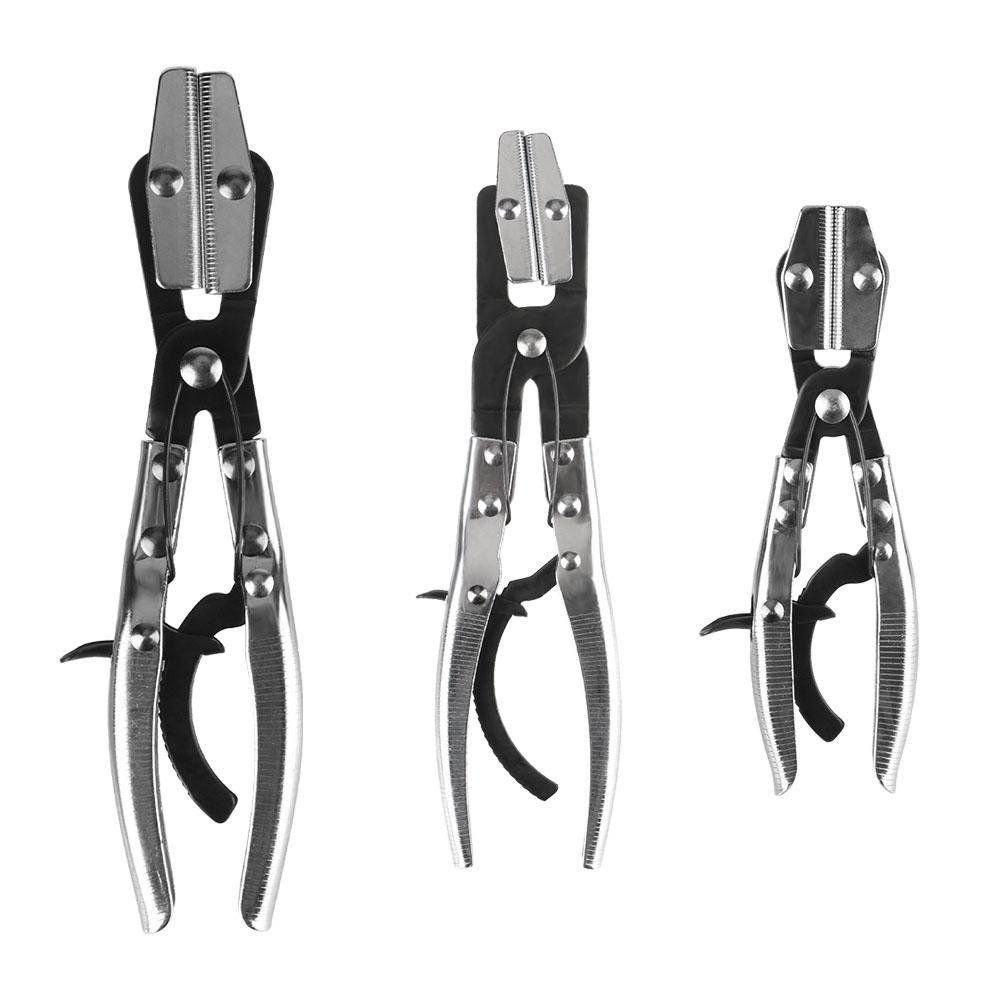 3Pcs Flat Mouth Pliers Car Oil Pipe Sealing Pliers Fuel Hose Pinch Off Pliers Automatic Lock Length Garage Tools Repairing Set