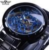 Men's Fashion Casual Roman Numerals Hollow Out Manual Mechanical Watch