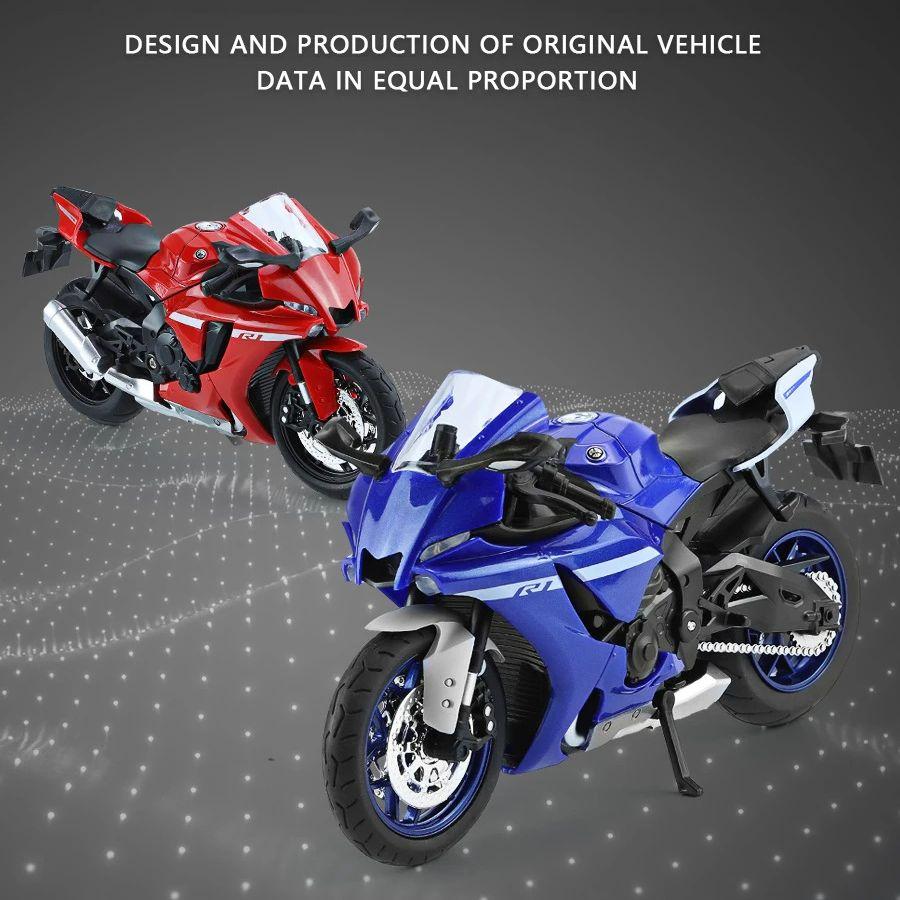 Масштаб 1/12 Yamaha YZFR1 Сплав Литой Модель Мотоцикла Игрушка Транспортное Средство Коллекция Звук и Свет Внедорожный Автоцикл Игрушки для Мальчиков Машина