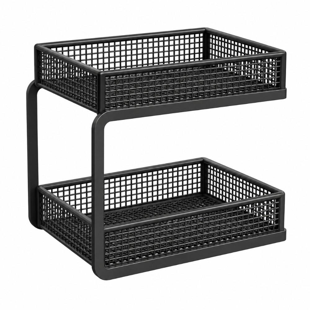 Iron Desktop Storage Rack Desktop Organizer Cups&Snack Holder Dining Table Shelf Home Organizing