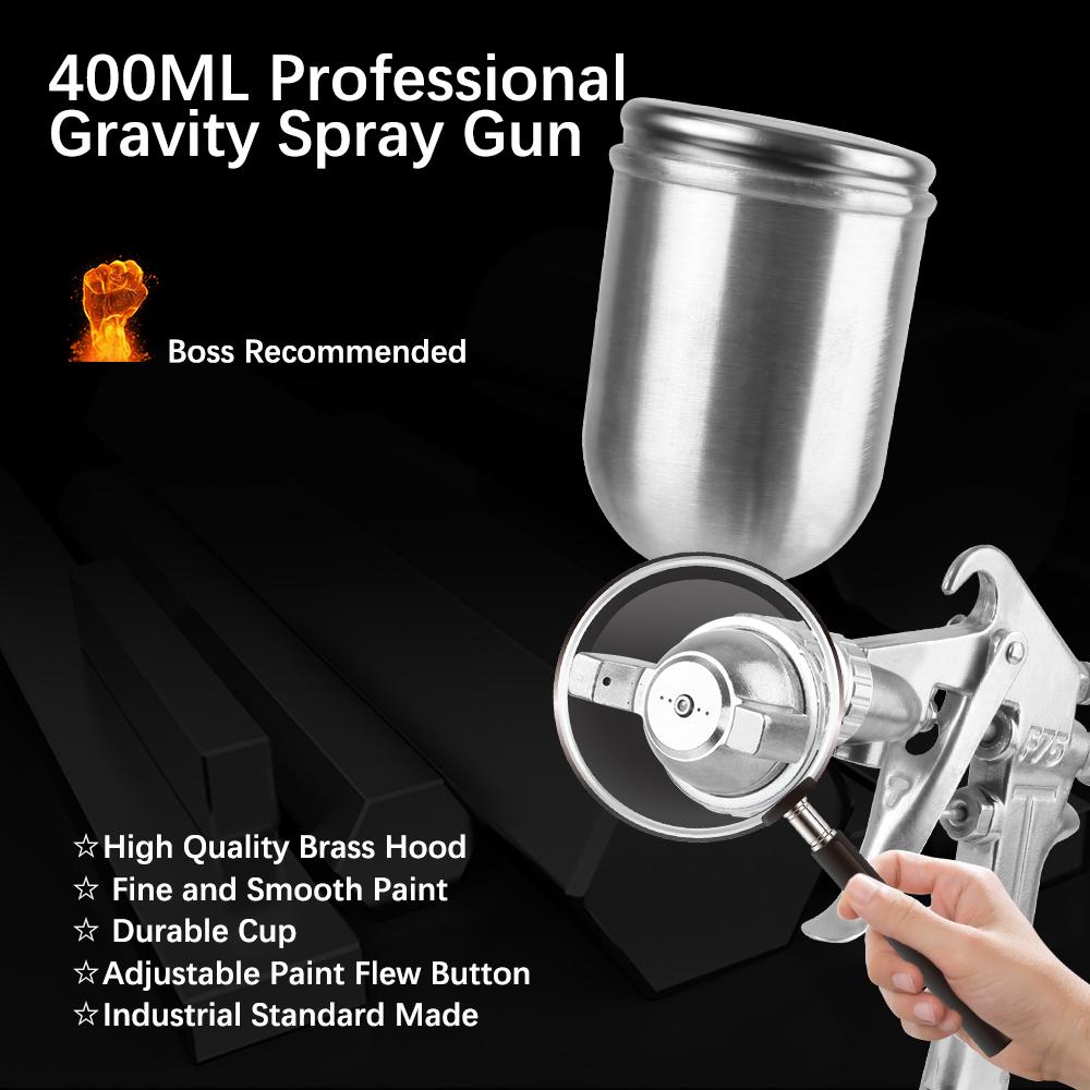 Для покраски автомобильных мебельных деталей F-75 Ручка Регулируемый Серебристый Краскопульт