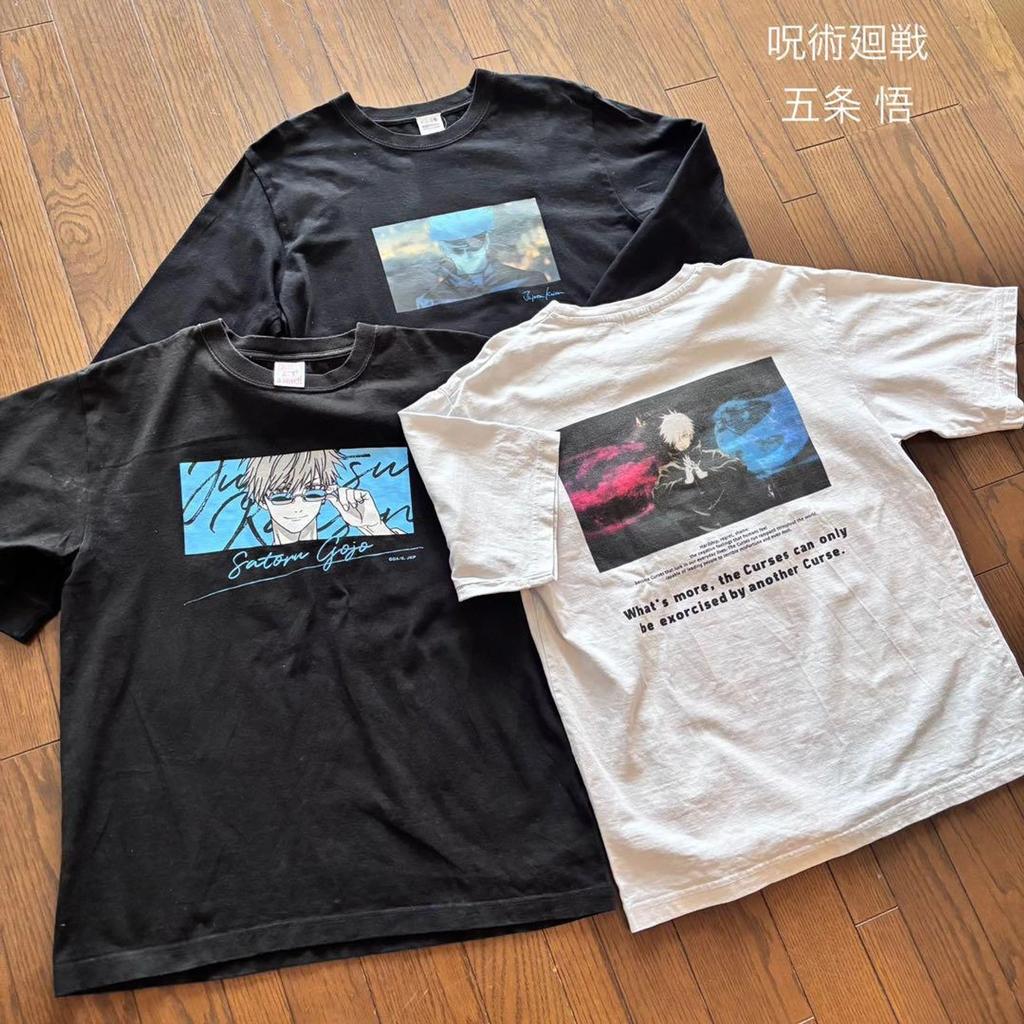 Jujutsu Kaisen Satoru Gojo T-Shirt Set 3 Pcs M L Black White Anime Manga