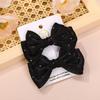 RAINBOW BOWS 2Pcs Yarn Bow Hair Clip Solid Crstal Bowknot Hairgripes for Girls Elegant Womens Boutique Hair Accessories
