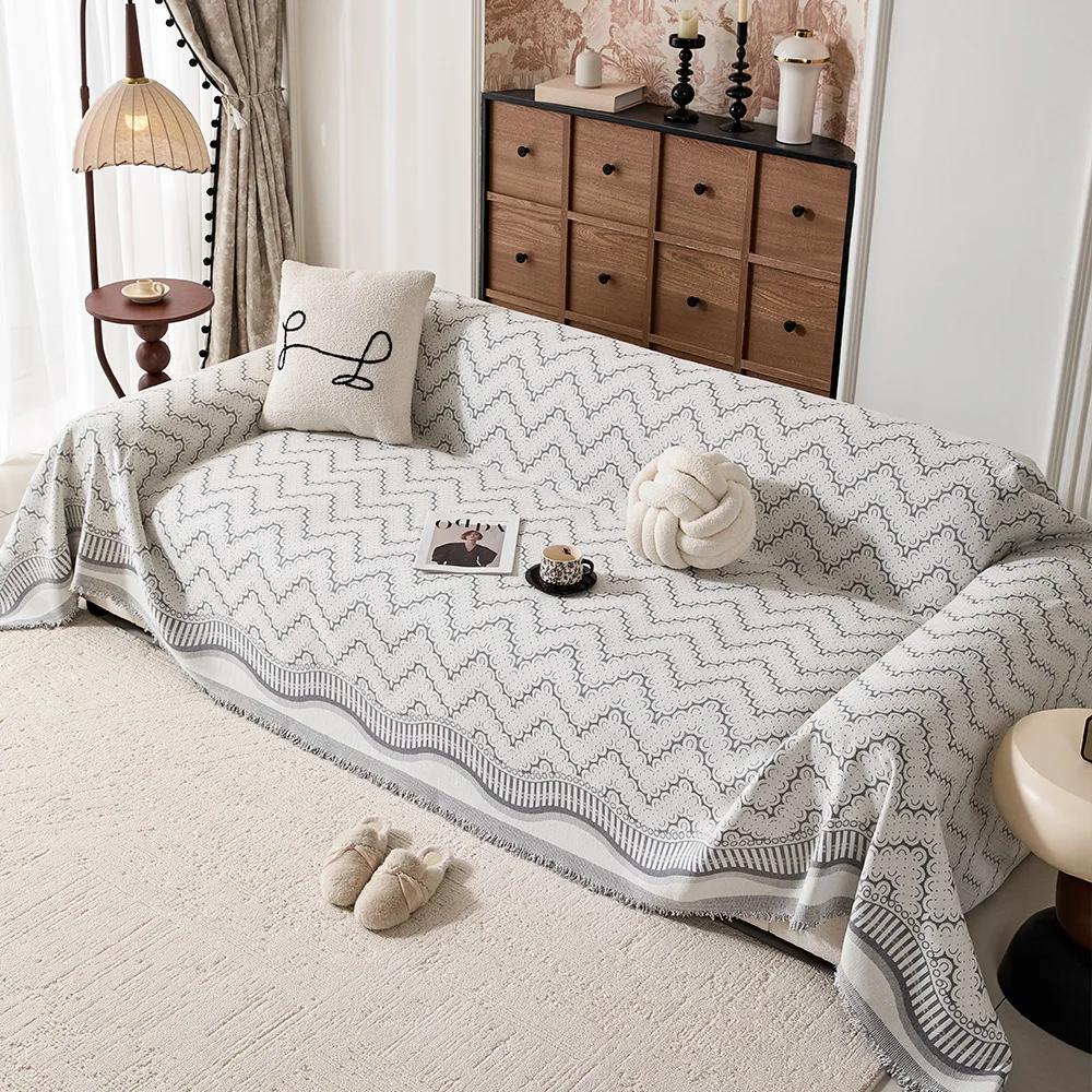 2025 Новое шениловое полотенце для дивана Четыре сезона Универсальное Современное Простое Нескользящая Подушка Универсальный Тканевый Чехол для Дивана