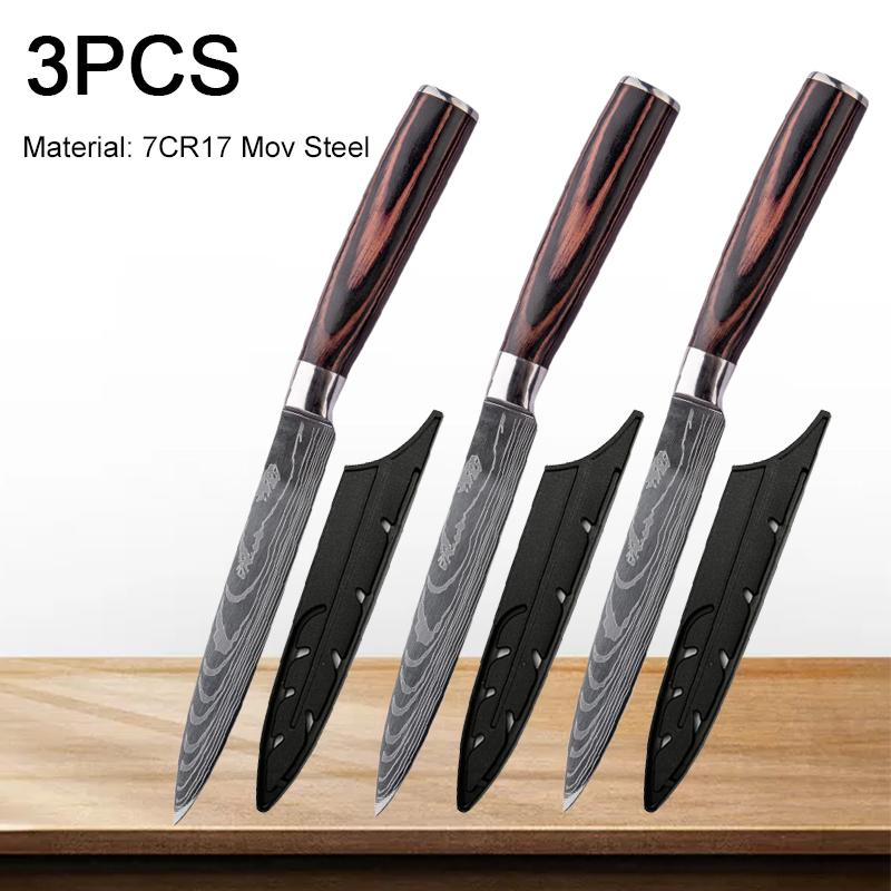 Рыболовные филейные ножи из дамасской стали, 5-дюймовый нож для обвалки, японский кухонный нож, острый, кованый, с полной рукояткой из дерева