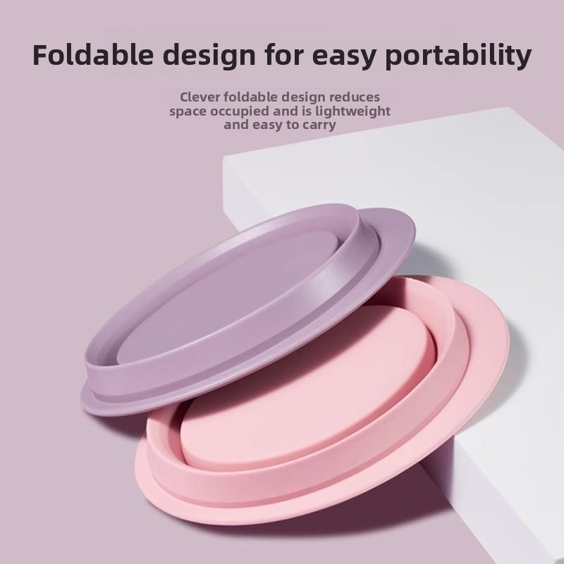 Makeup Brush Cleaning Set Beauty Sponge Cleaning Tool Powder Puff Cleaning Solution Drying Basket Silicone Folding Washing Bowl