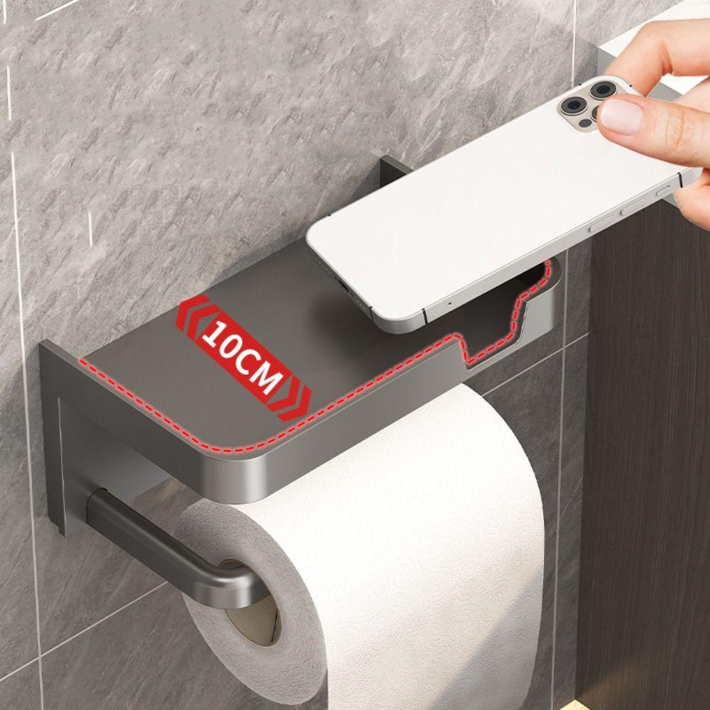 Punch-free Toilet Paper Holder Multifunctional Tissue Hanger Durable Storage Rack  Household