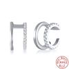 Fashion Style S925 Sterling Silver Simple Double-Layer Line Diamond-Encrusted Women'S Ear Clip Ear Buckle Personalized Earrings