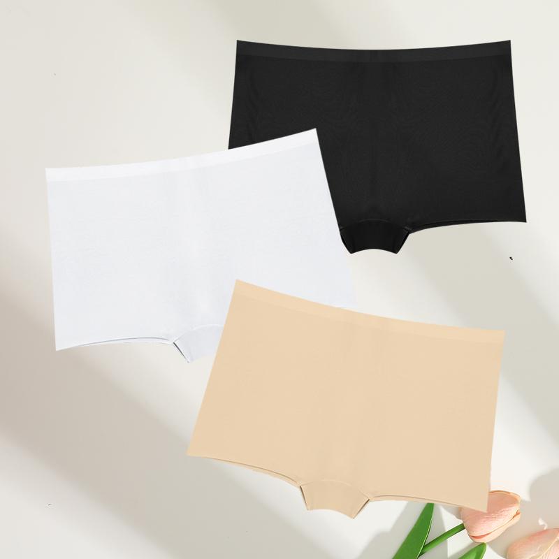 FINETOO 3pc Seamless Soft Boyshort Women's Panties Sexy Breathable Invisible Underwear Female Soild Comfortable Stretch Lingerie