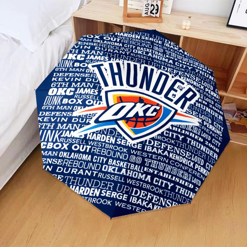 Thunder Basketball Team Umbrella Folding umbrella, automatic umbrella 8-Frame for Travel, camping Use Gift for Halloween Christmas