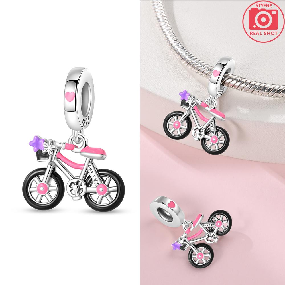 Transportation Copper Pink Rocket Bicycle Blue Ship Car Airplane Beads Charm For Original Bracelet Woman Girl Jewelry