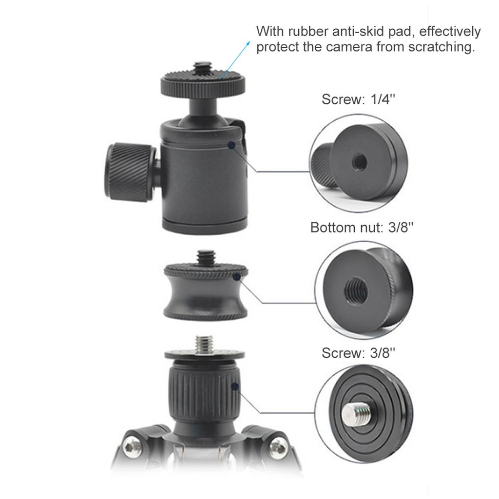 Зеркальный штатив монопод шаровая головка аксессуар гнездо 3/8" на штырь 1/4" алюминиевый сплав переходник-винт