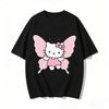 2026 New Arrival Kawaii Hello Kitty Butterfly Print Couple T Shirts Casual Loose Family Matching Outfits Parentchild Tees Tops
