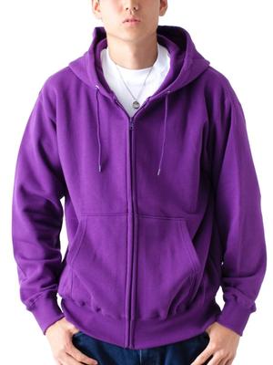Футболка.ST Мужская Фиолетовая 5XL Однотонная Толстовка с Флисовым Подкладом, На Молнии, 10.0 унций