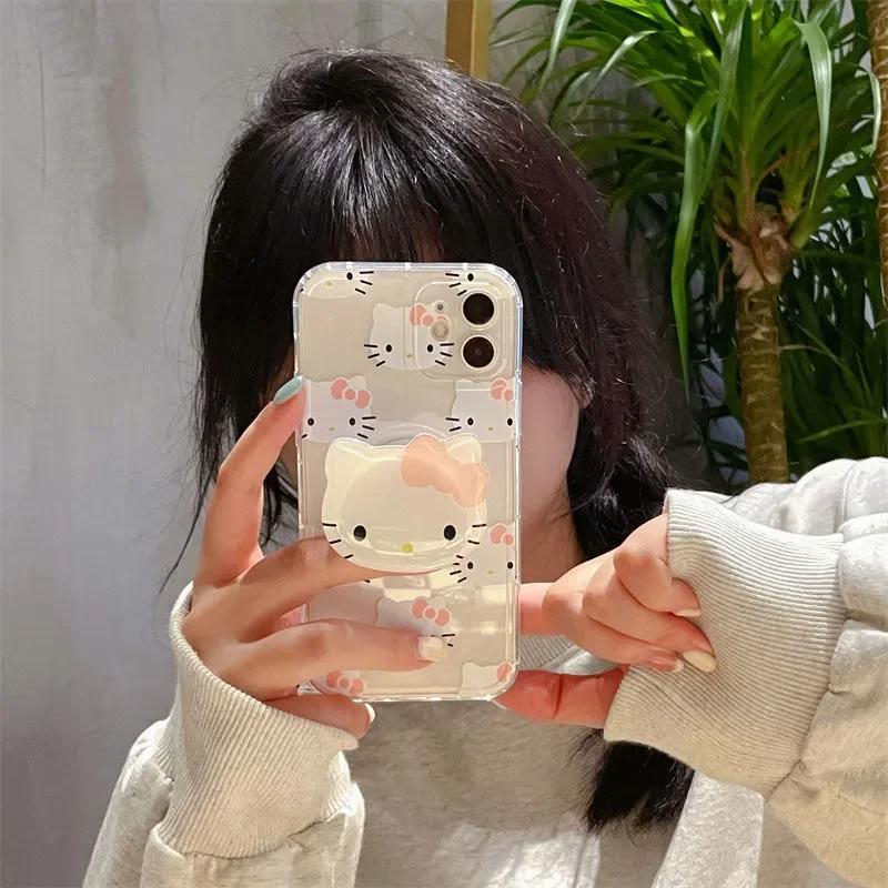 Милый чехол-держатель для телефона Kuromi Hello Kitty для Samsung A57 A56 A55 5G A54 A53 A17 A07 A36 A35 A26 A52 A34 A16 A15 A14 5G