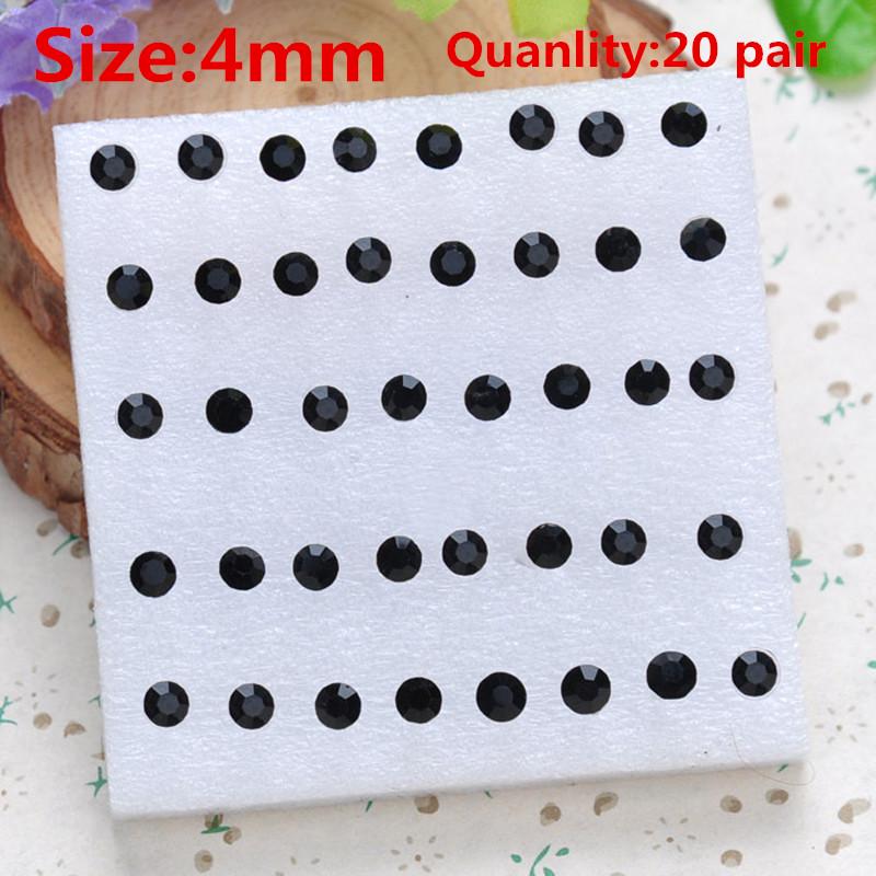 Модные разноцветные серьги для девочек, 20 пар в упаковке, серьги-гвоздики со стразами, модные милые женские серьги-гвоздики с кристаллами